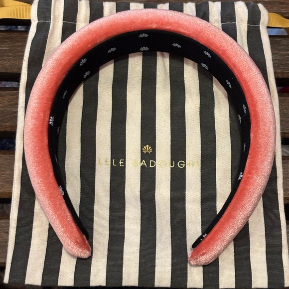 Lele Sadoughi Coral Velvet Headband - Picture 1 of 3